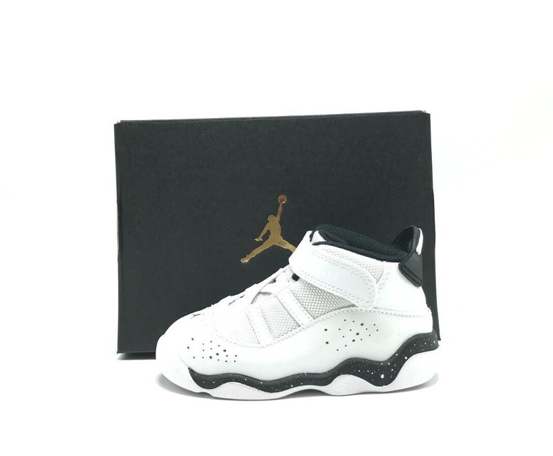 *NEW* Toddler Baby Nike Air Jordan 6 Rings (TD) White/Black (323420 111) 