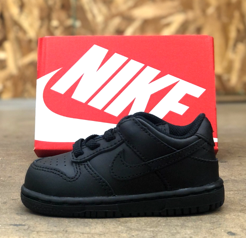 *NEW* TODDLER BABY NIKE DUNK LOW (TD) BLACK/BLACK (FB9107 009)