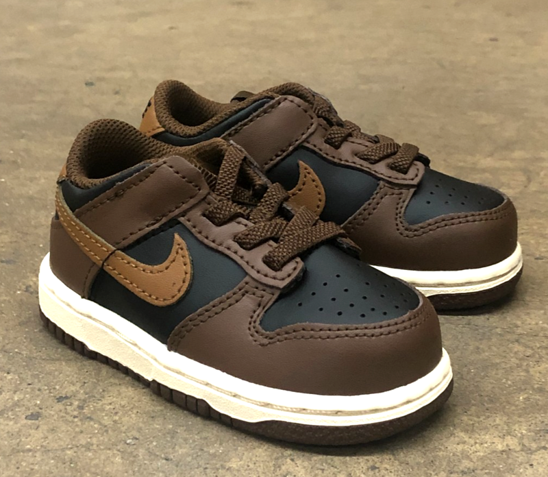 *NEW* TODDLER BABY NIKE DUNK LOW (TD) BLACK/CACAO WOW (FB9107 006) 