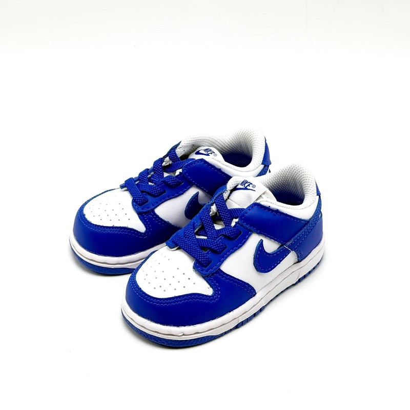 *NEW* TODDLER BABY NIKE DUNK LOW (TD) WHITE/HYPER ROYAL (FB9107 131)