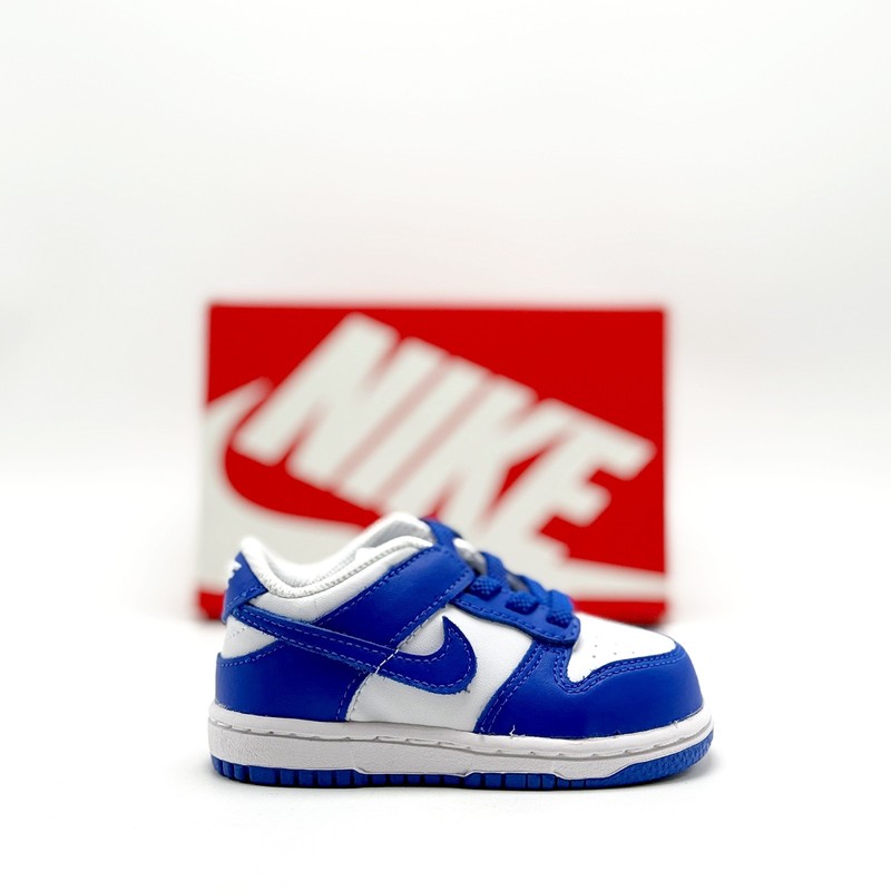 *NEW* TODDLER BABY NIKE DUNK LOW (TD) WHITE/HYPER ROYAL (FB9107 131)