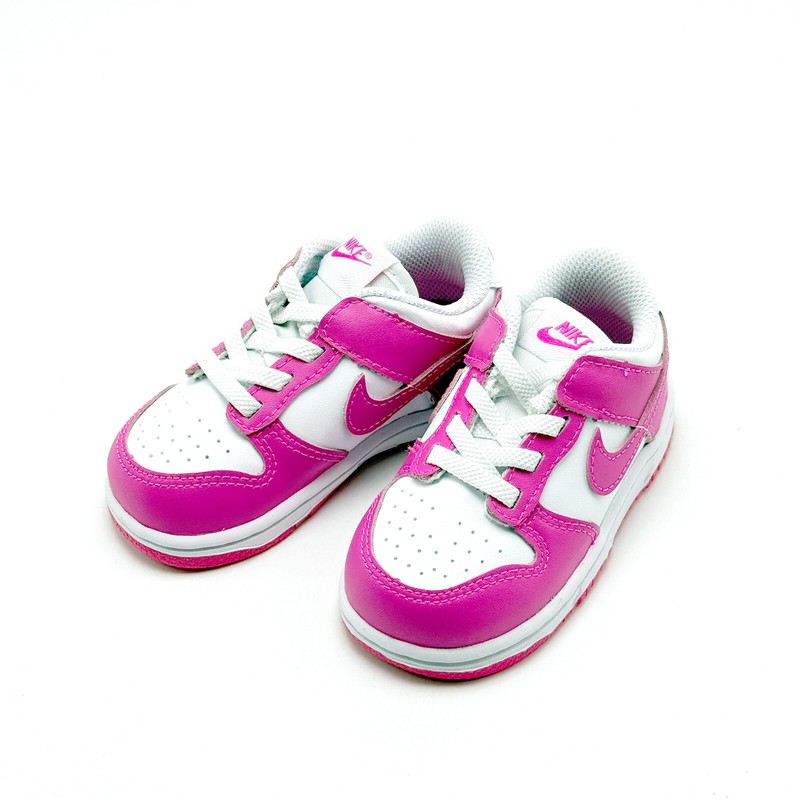 *NEW* Toddler Baby NIKE Dunk Low (TD) White/Pink (FB9107 102) Sz 5C - 10C 