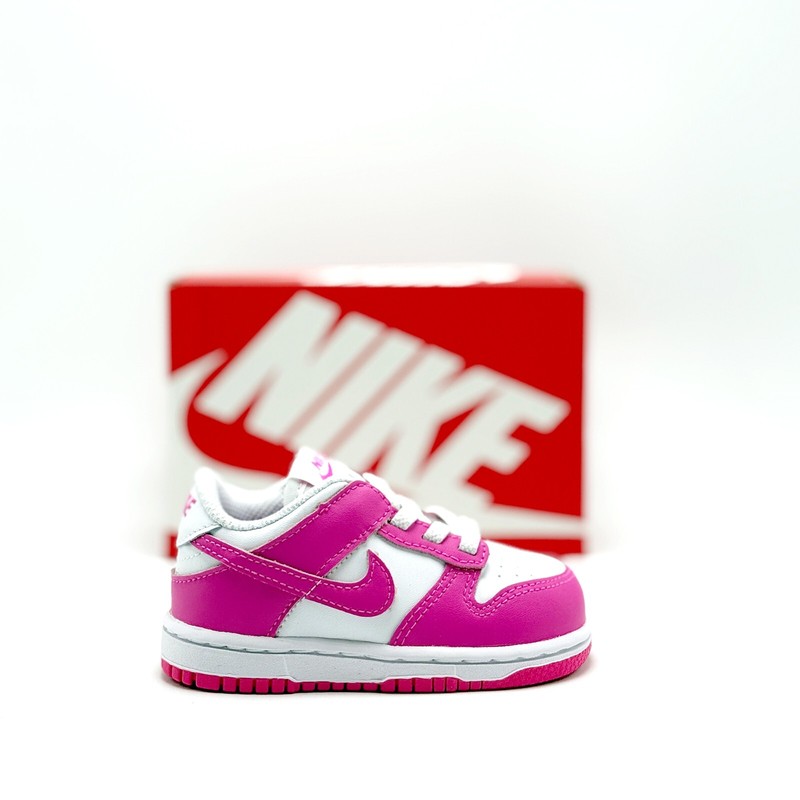 *NEW* Toddler Baby NIKE Dunk Low (TD) White/Pink (FB9107 102) Sz 5C - 10C 