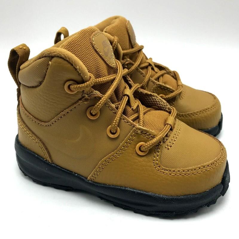 *NEW* TODDLER Baby NIKE MANOA LEATHER (TD) Boot Wheat / Black (BQ5374 700)