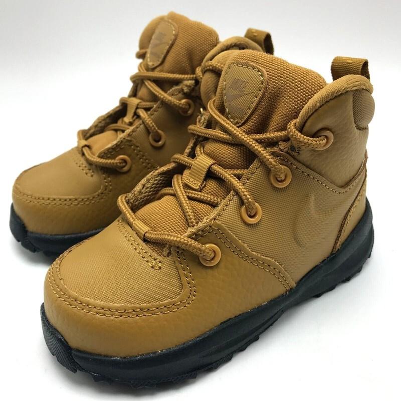 *NEW* TODDLER Baby NIKE MANOA LEATHER (TD) Boot Wheat / Black (BQ5374 700)