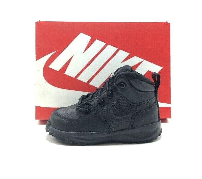 *NEW* Toddler Baby NIKE MANOA LTR (TD) BLACK-BLACK (BQ5374 001) SZ 2.0C - 10.0C