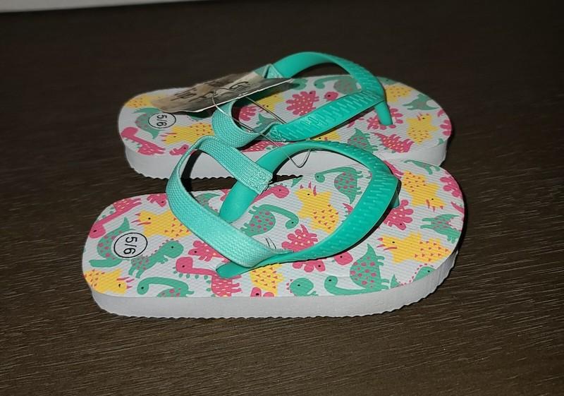 NEW TODDLER GIRLS DINOSAUR FLIP FLOP SANDALS SIZE S 5/6