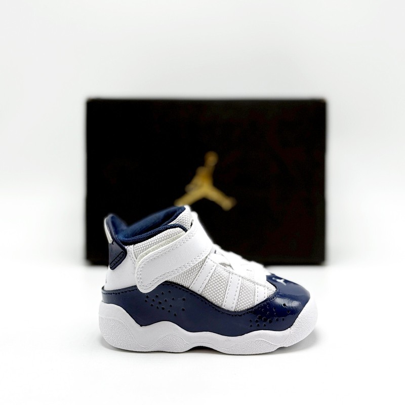 *NEW* Toddler NIKE AIR JORDAN 6 RINGS (TD) White / Midnight Navy (323420 124) 