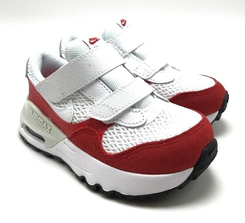 *NEW* Toddler NIKE AIR MAX SYSTEM (TD) WHITE/RED (DQ0286 108) SZ 2.0C - 10.0C