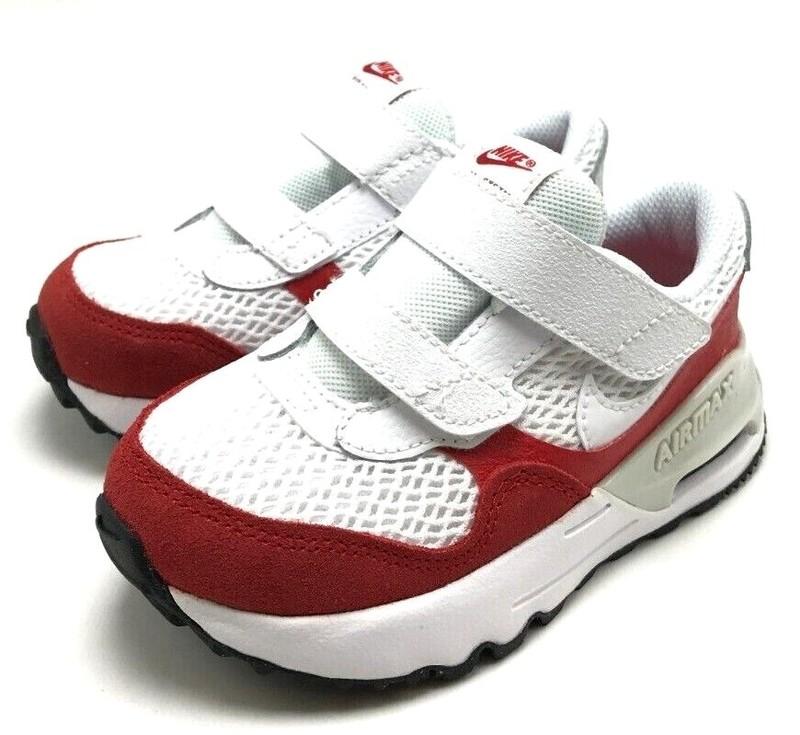 *NEW* Toddler NIKE AIR MAX SYSTEM (TD) WHITE/RED (DQ0286 108) SZ 2.0C - 10.0C