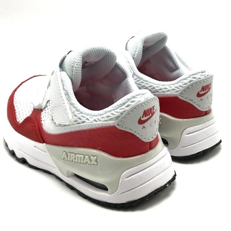 *NEW* Toddler NIKE AIR MAX SYSTEM (TD) WHITE/RED (DQ0286 108) SZ 2.0C - 10.0C