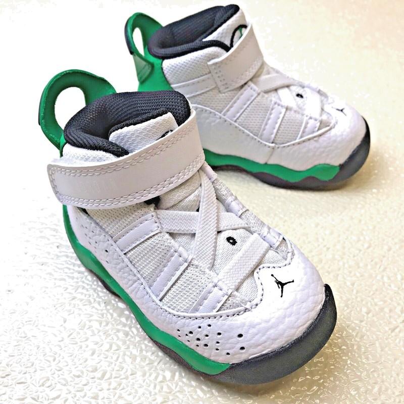 *NEW* TODDLER Nike Jordan 6 Rings (TD) White/Green (323420 131) Sz 3.0C - 10.0C