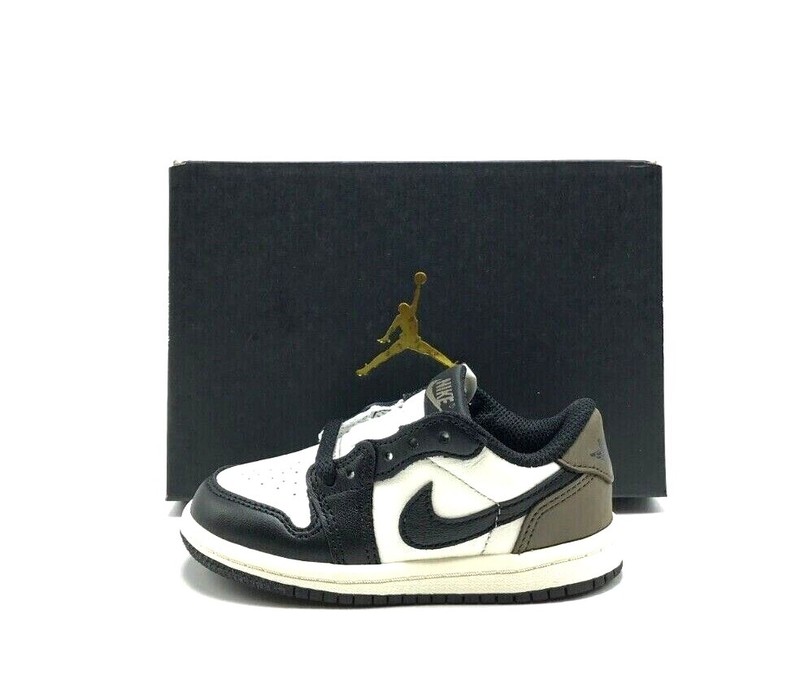 *NEW* TODDLERS BABY NIKE AIR JORDAN 1 RETRO LOW(TD) SAIL/DARK MOCHA (FQ5435 102)