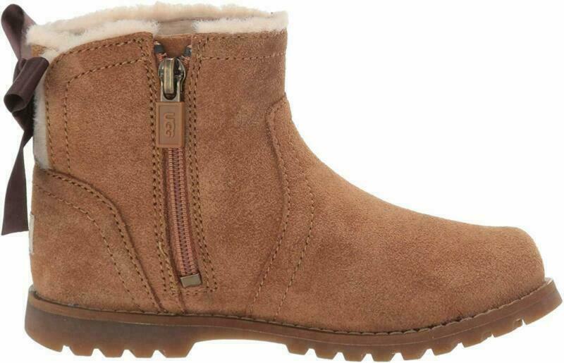 NEW UGG Cecily Bow Short Boot - Chestnut - Kids Size 6 / Womens Size 7 - IN BOX