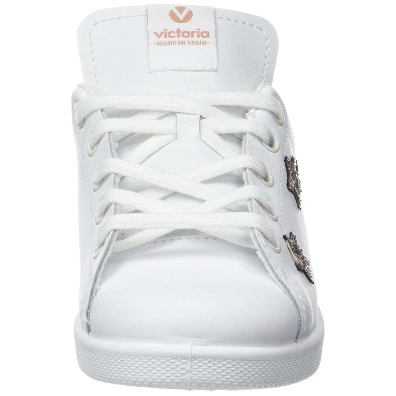 NEW Victoria Kids Girls Youth Leather Star/Stripe Glitter Tennis Shoes Sneakers