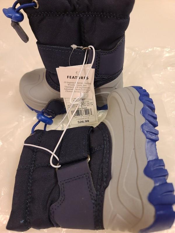 NEW W/O BOX Cat & Jack Toddler Boys' Barrett Winter Boots - Navy/Gray; Size 4