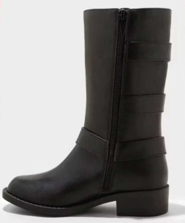 New W Tag Art Class Kids' Girls Dee Black Tall Buckle Boots Pick Your Size