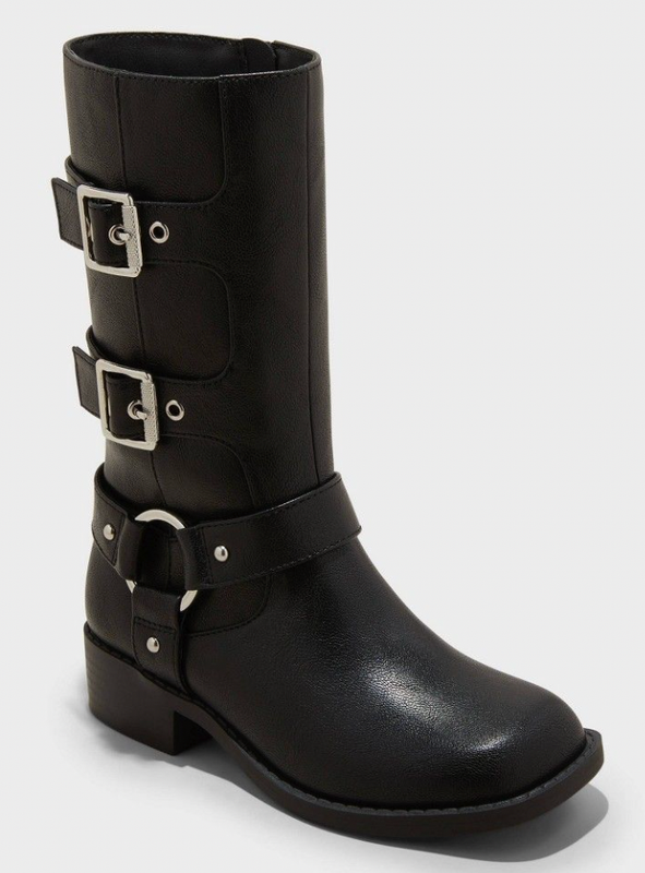 New w Tag art class Kids' Girls Dee Black Tall Buckle Boots Pick your size