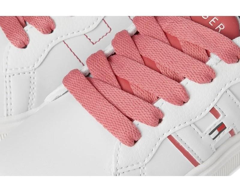 NEW White Pink Girl's Shoes Tommy Hilfiger Kids Cayman 3.0 Size 12 Or 2