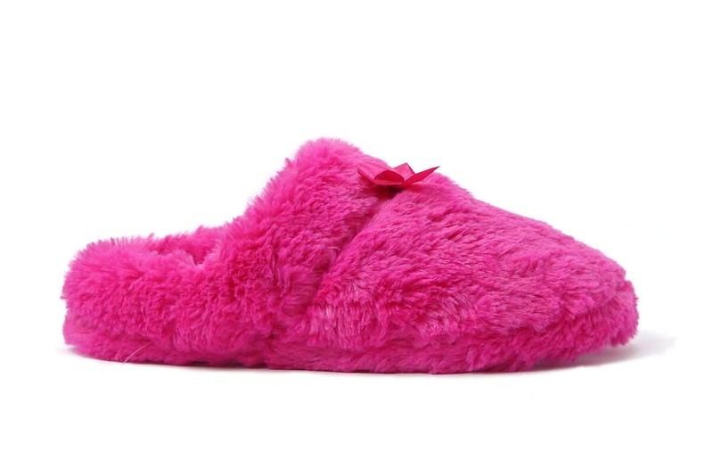 New Women House Slipper Coral Fur Butterfly Bow Slipper Warm Comfortable-304