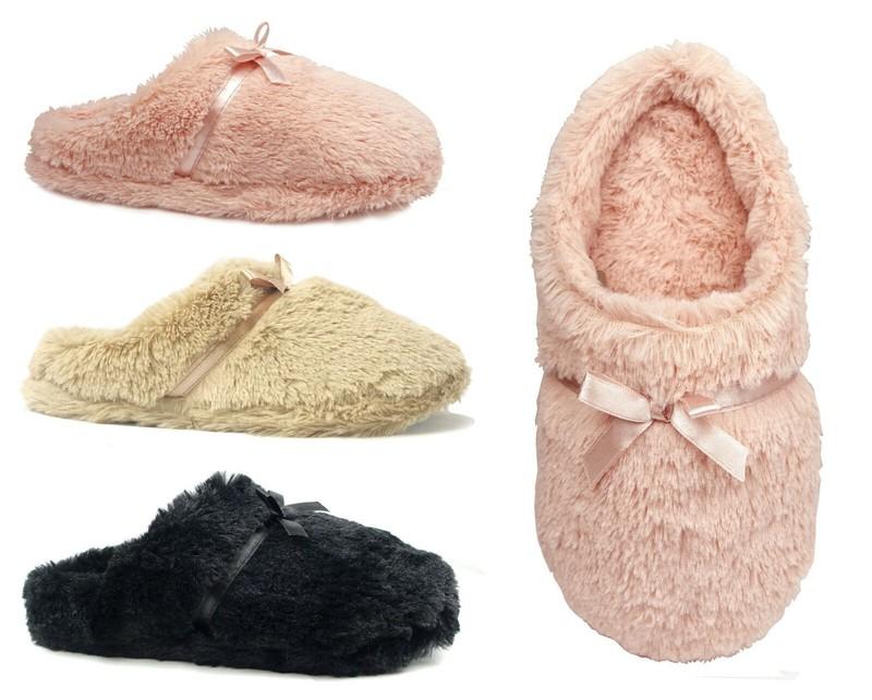 New Women House Slipper Coral Fur Butterfly Bow Slipper Warm Comfortable-304