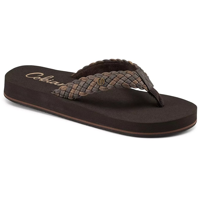 New Women's Chocolate Cobian Braided Bounce Flip Flops Sandals Size 6