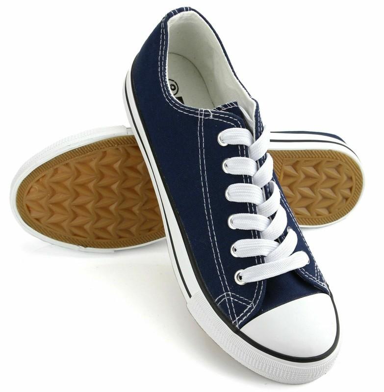 New Womens Shoes Low Top Canvas Suede Fashion Sneakers Sport Navy Casual Size 6