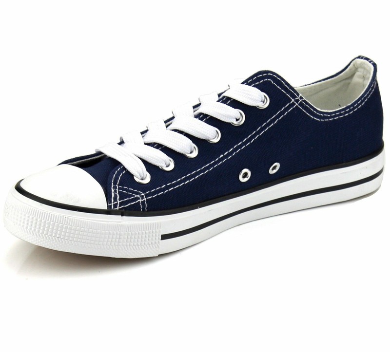New Womens Shoes Low Top Canvas Suede Fashion Sneakers Sport Navy Casual Size 6