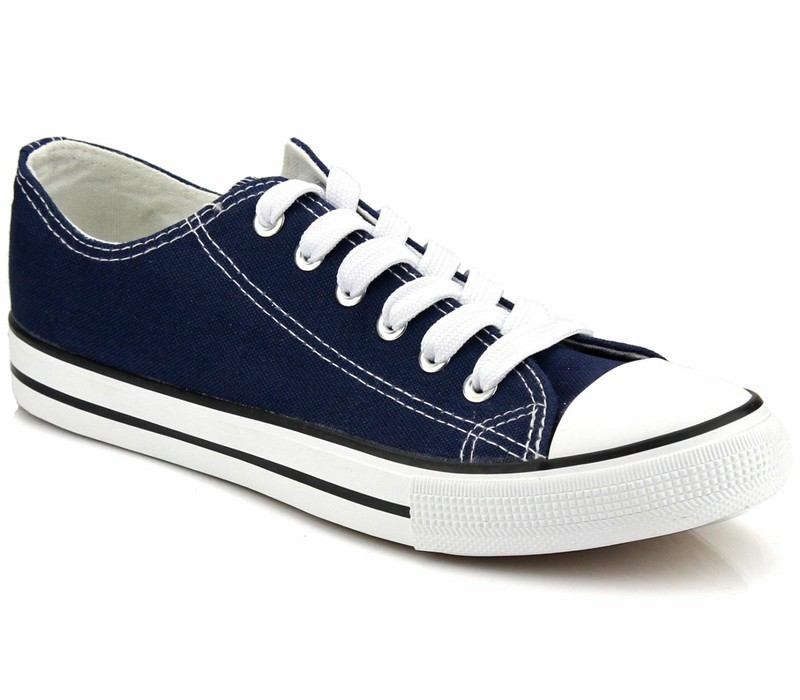 New Womens Shoes Low Top Canvas Suede Fashion Sneakers Sport Navy Casual Size 6