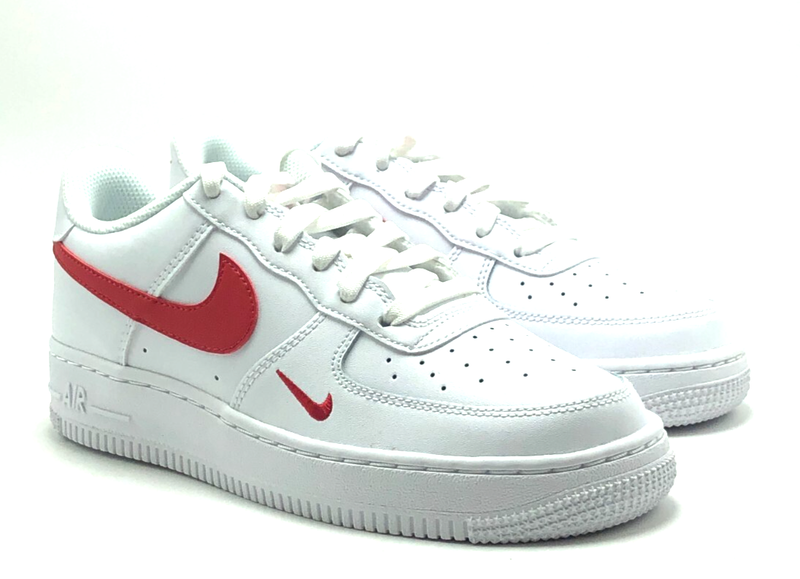 *NEW* Youth Grade-School Nike Air Force 1 (GS) White/Univ Red (FV7020 101) 