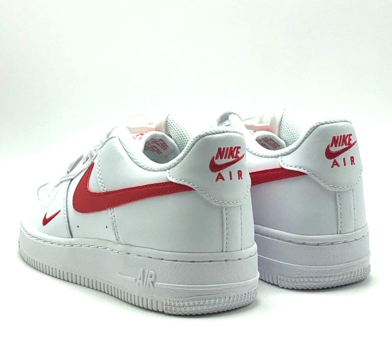 *NEW* Youth Grade-School Nike Air Force 1 (GS) White/Univ Red (FV7020 101) 