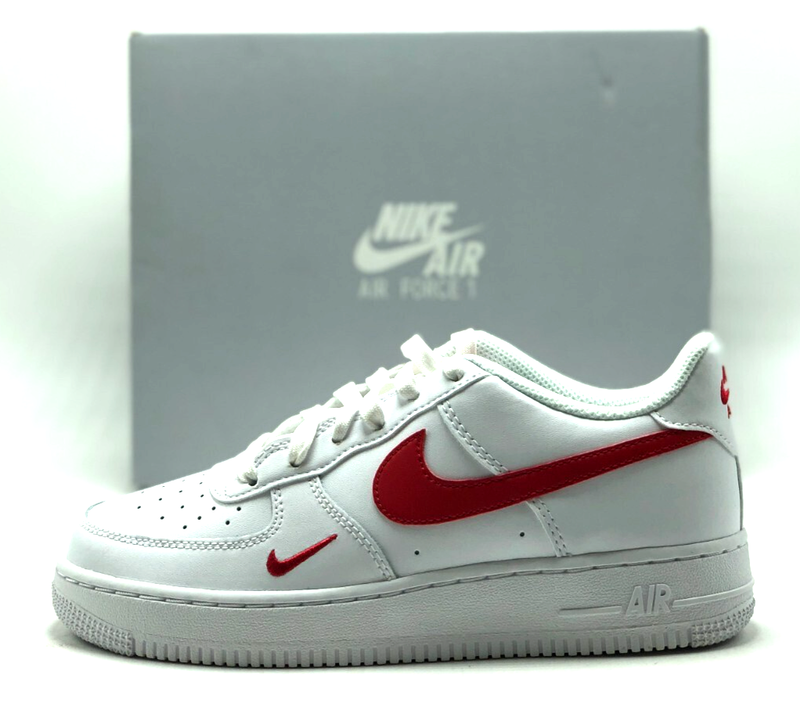 *NEW* Youth Grade-School Nike Air Force 1 (GS) White/Univ Red (FV7020 101)