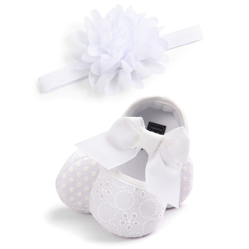 Newborn Baby Girl Pram Shoes Infant Outfit Wedding Party Hair Headband Set 0-18M