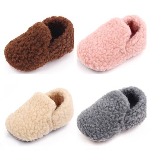 Newborn Infant Baby Boy Girl Slip on Pram Shoes Toddler Pre-Walker Casual Shoes