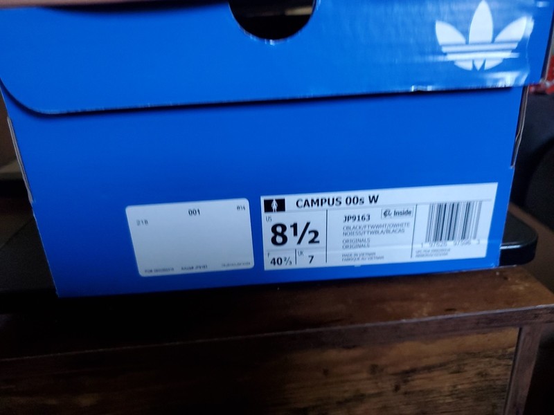 NIB - Adidas CAMPUS 00s ORIGINALS CORE BLACK/OFF WHITE WOMENS Size 8.5 # JP9163