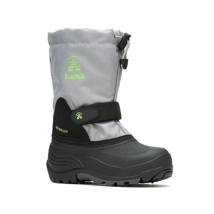 NIB Kamik Waterbug 5 Boys Girls Winter Snow Boots Gray Black Size 2