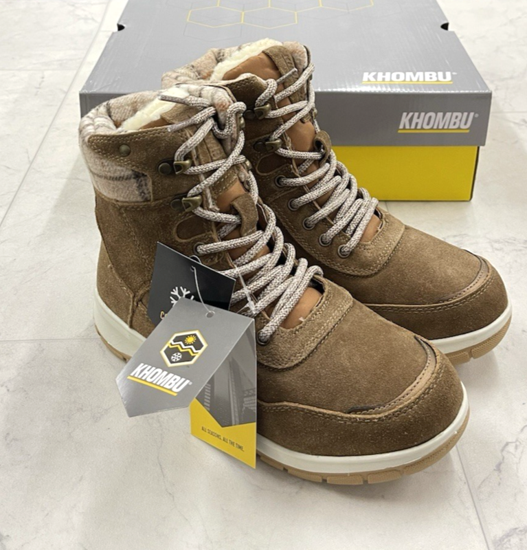 NIB Khombu Sterling Faux Shearling Lined Boot In Brown Size: 6