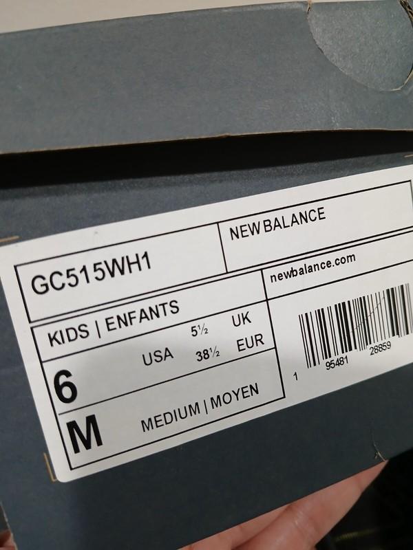 NIB New Balance Girls 515 V1 GC515WH1 Black Casual Shoes Sneakers Size 6