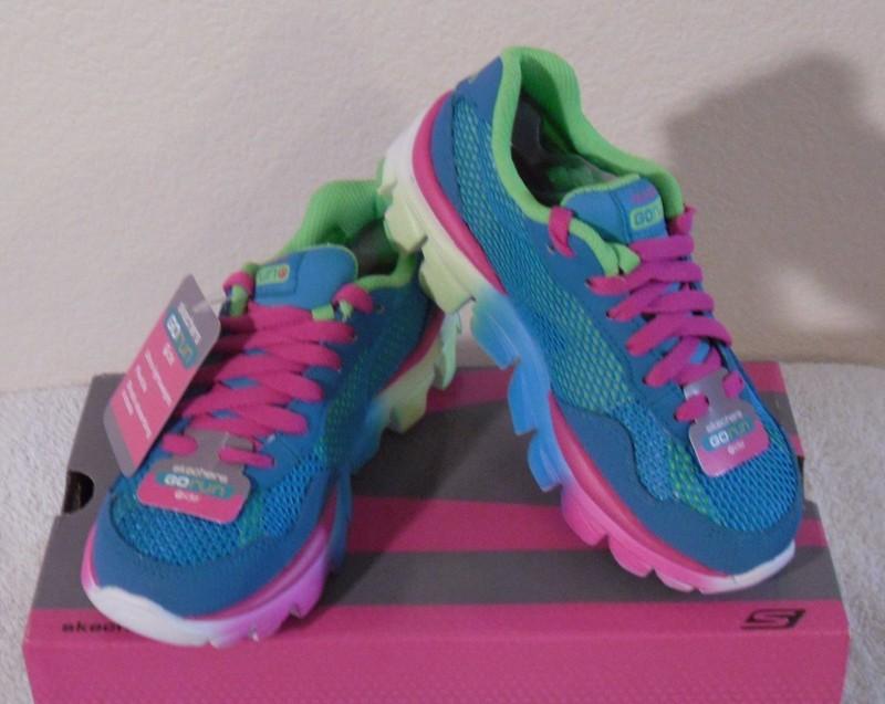 NIB Skechers Girls Go Run Ride Athletic Shoes 11.5 Blue/Multi MSRP$55