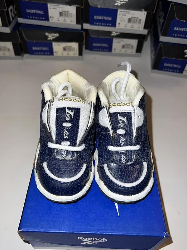 NIB Toddler's Reebok The Answer Navy White Black Gold 1997 Sz 2-7.5 Iverson OG