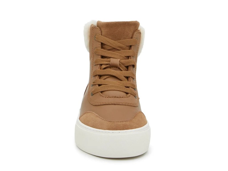 NIB UGG Womens CAKEWALK HIGH TOP Sheepskin Sneakers Booties Shoes Chestnut 8.5 M
