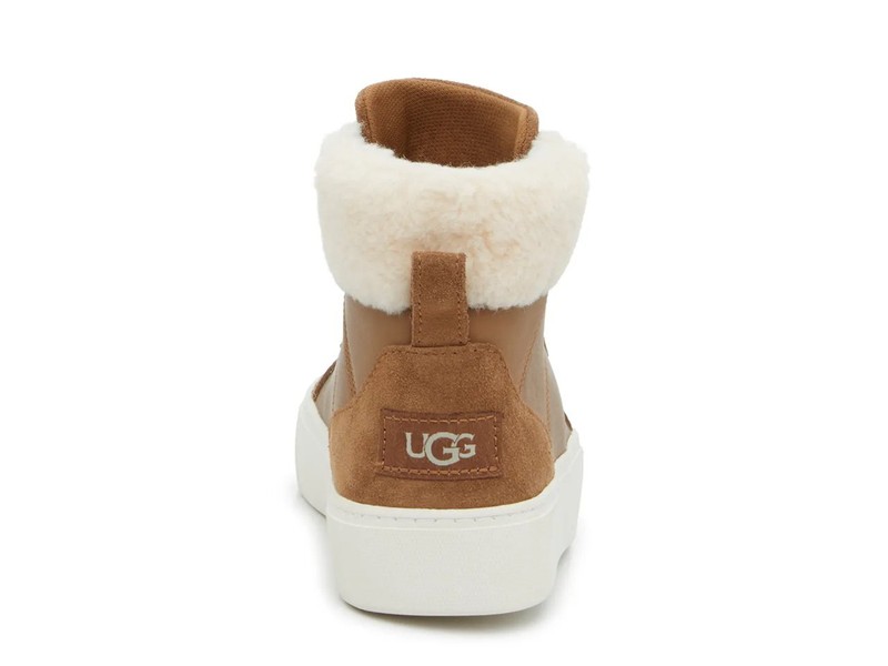 NIB UGG Womens CAKEWALK HIGH TOP Sheepskin Sneakers Booties Shoes Chestnut 8.5 M