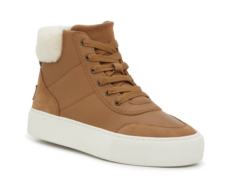 NIB UGG Womens CAKEWALK HIGH TOP Sheepskin Sneakers Booties Shoes Chestnut 8.5 M