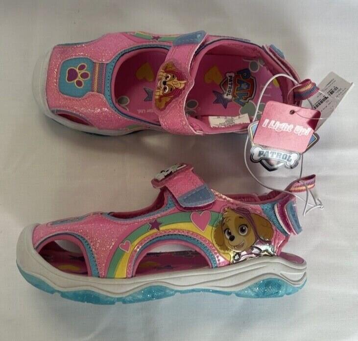 Nickelodeon PAW Patrol Toddler Girls' Ankle Strap Light-Up Sandals Glitter Pink