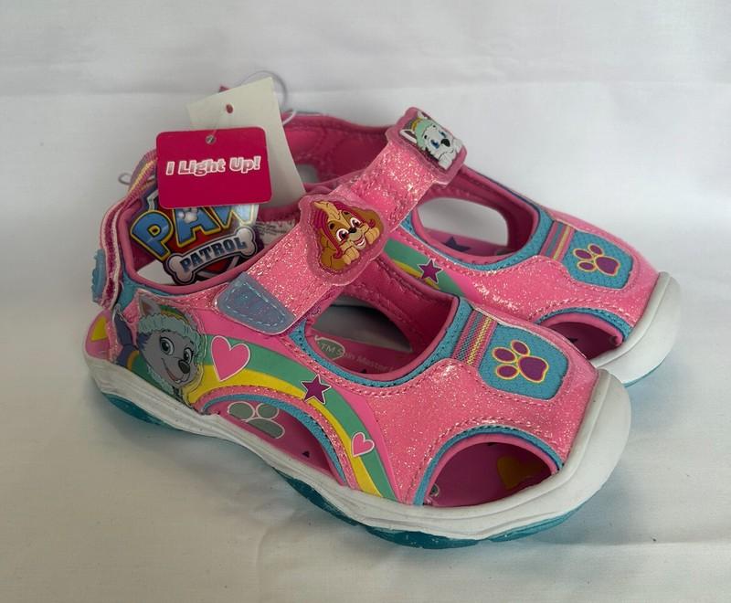 Nickelodeon PAW Patrol Toddler Girls' Ankle Strap Light-Up Sandals Glitter Pink