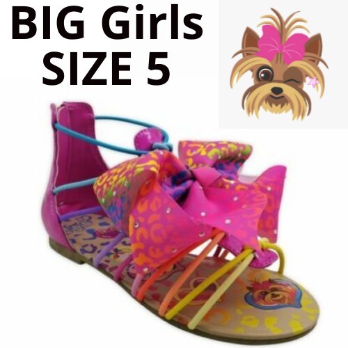 Nickelodeon SIZE 5 Jojo Siwa Bow Rainbow Gladiator Big Girls color PINK NEW
