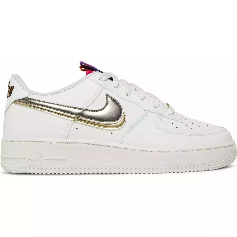 Nike Air Force 1 DH9595-001 Double Swoosh Silver Gold (GS) *ALL SIZES*