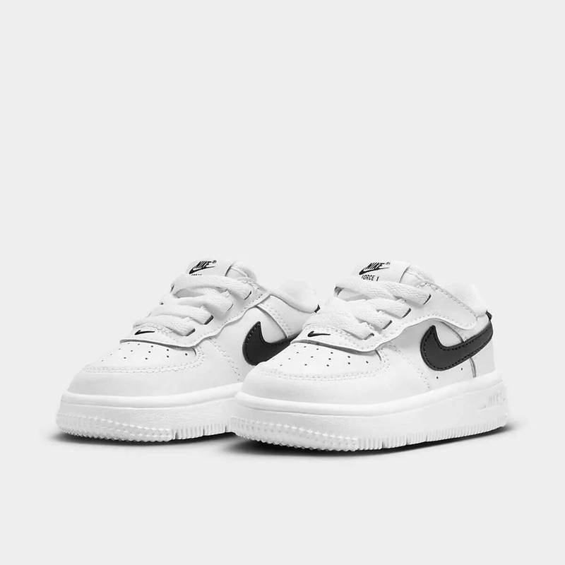 Nike Air Force 1 Low EasyOn Stretch Lace White Black FN0236-101 Kids TD New