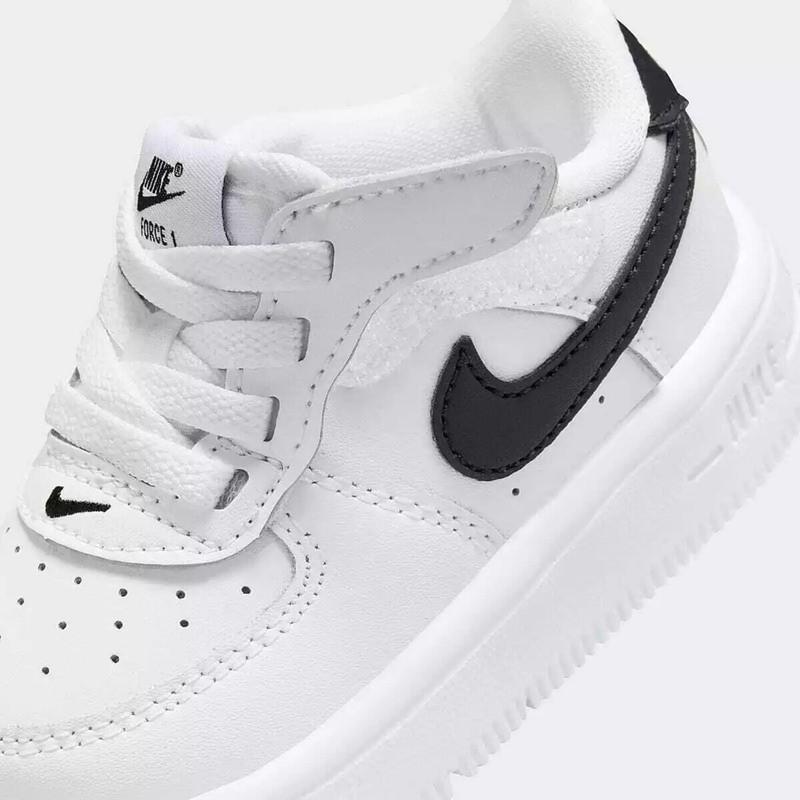 Nike Air Force 1 Low EasyOn Stretch Lace White Black FN0236-101 Kids TD New