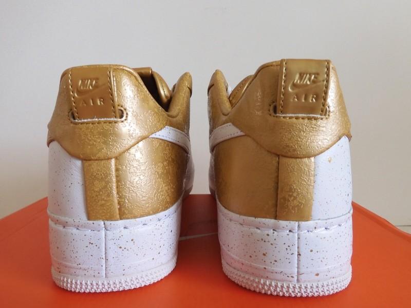 NIKE AIR FORCE 1 LOW SUPREME 1/0 TZ WHITE-METALLIC GOLD SZ 12 [516630-170]